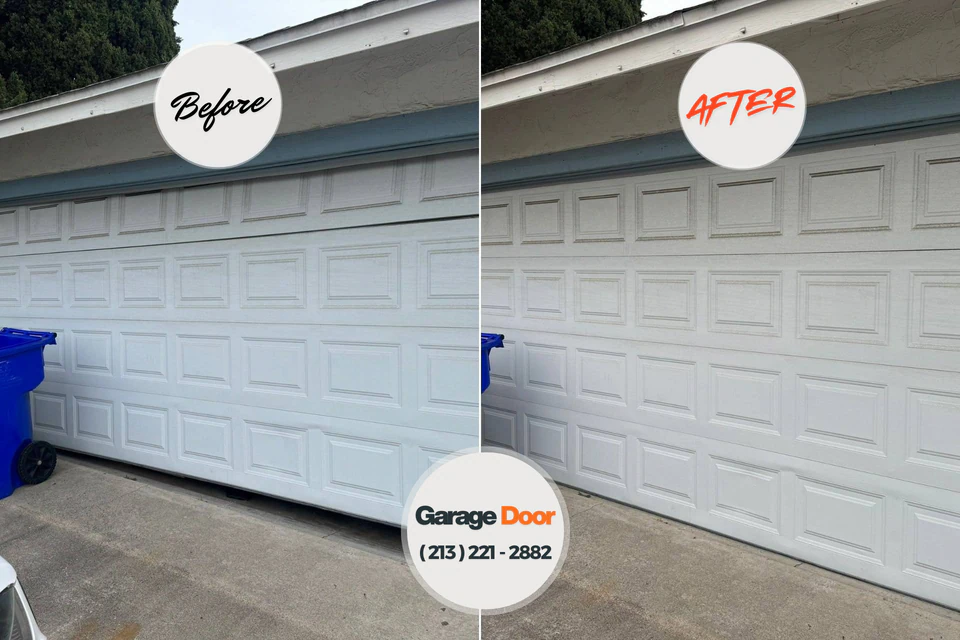 Before and after: garage door repair Sturtevant, WI